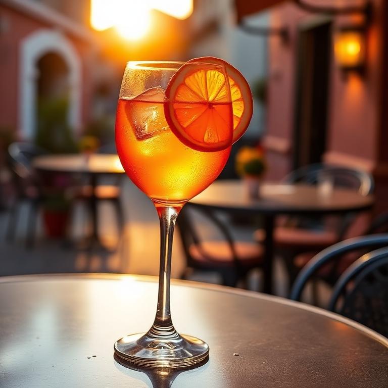 Non-alcoholic aperitif spritz recipe for golden hour