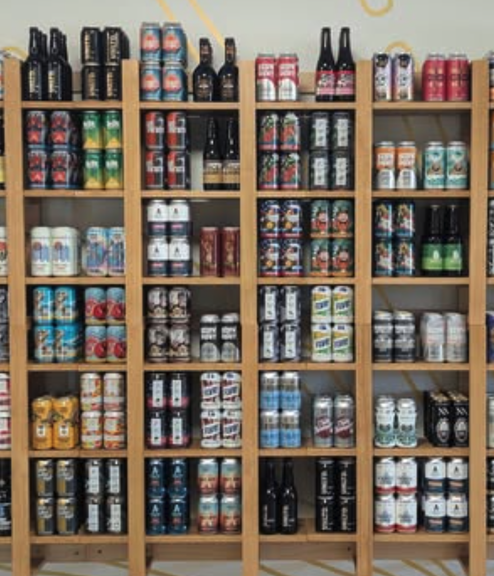Non-alcoholic craft beer selection at Monday Morning Bottle Shop
