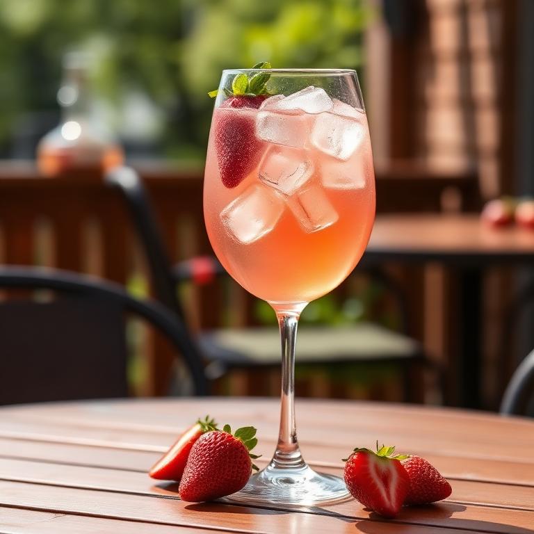 Non-alcoholic rosé spritzer recipe for brunch