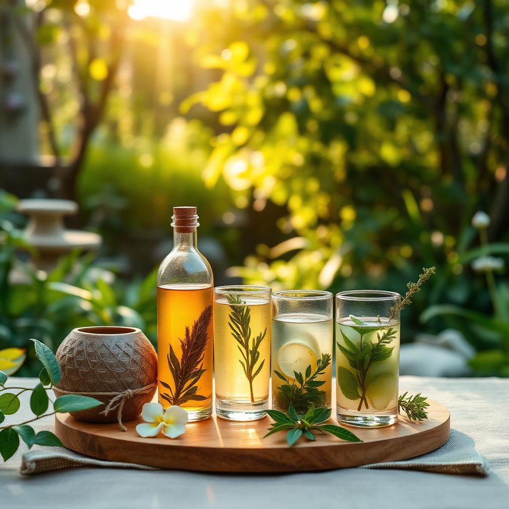 Wellness-focused alcohol-free lifestyle with botanical drinks